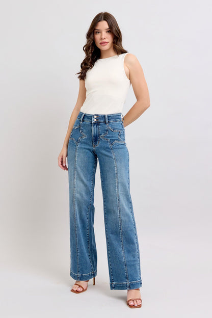 Judy Blue Star Struck High Waist Wide Leg Jeans