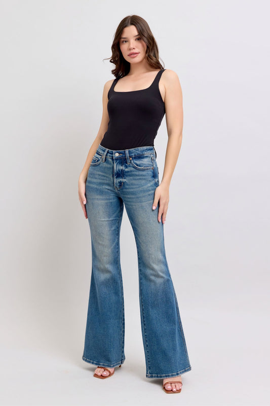 Judy Blue Day To Night Tummy Control Mid Rise Flare Jeans